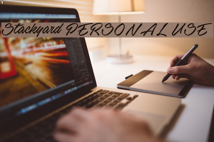 Stackyard PERSONAL USE Font examples