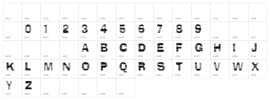 Stackz Character Map
