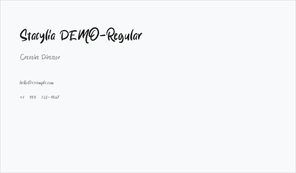 Stacylia DEMO-Regular Business Card