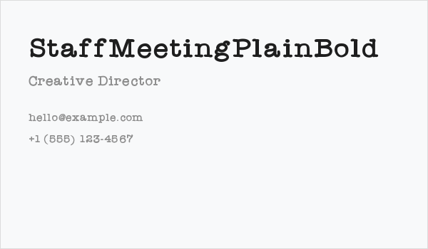 StaffMeetingPlainBold Business Card