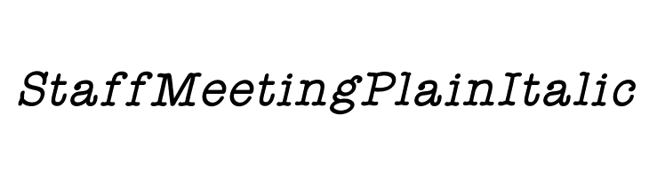 StaffMeetingPlainItalic  Скачать бесплатные шрифты