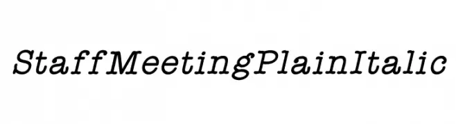 StaffMeetingPlainItalic  Fuentes Gratis Descargar