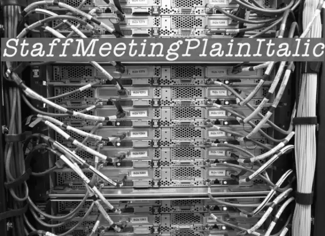 StaffMeetingPlainItalic Font examples