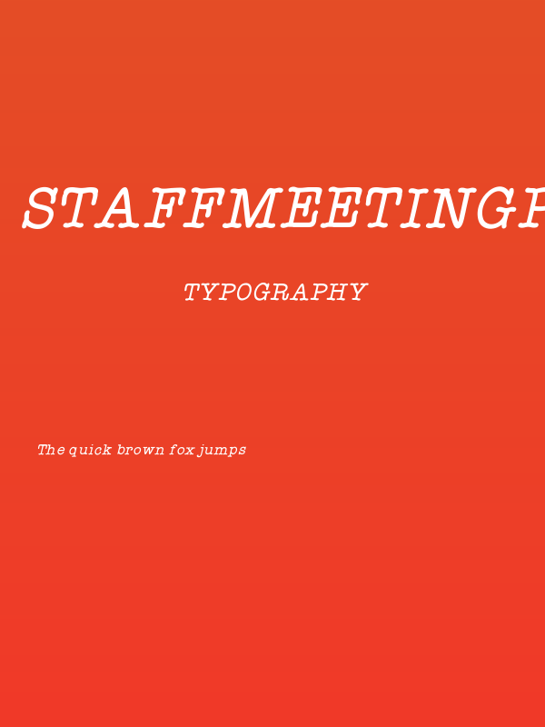 StaffMeetingPlainItalic Poster