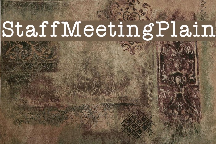 StaffMeetingPlain Schriftart examples