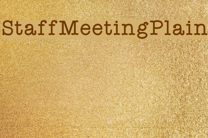 StaffMeetingPlain Schriftart examples