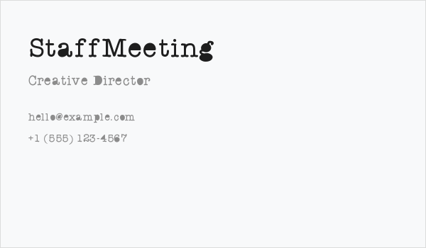 StaffMeeting Business Card