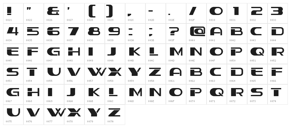 Stage Book Regular Character Map