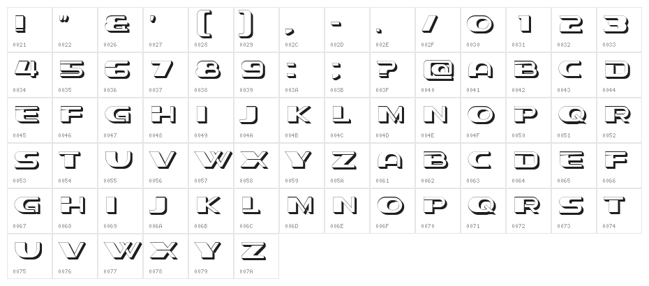 Stage Hollow Regular Character Map