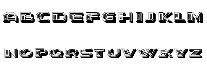 Stage Oriental Extruded Regular Font LOWERCASE