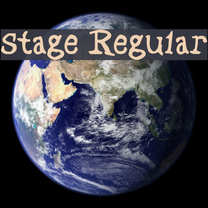 Stage Regular Font examples