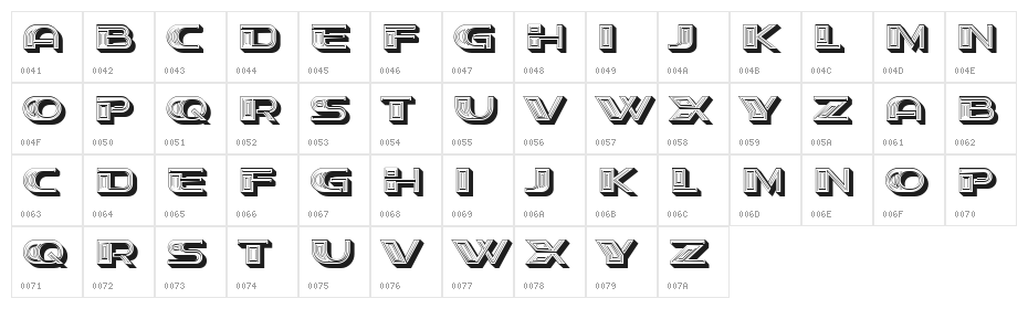 Stage Retro Regular Character Map