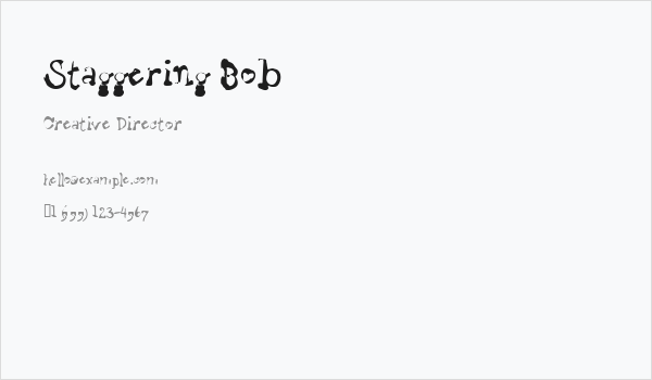 Staggering Bob Business Card