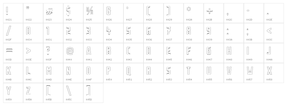 StahlbetontrŠger-Outline Character Map