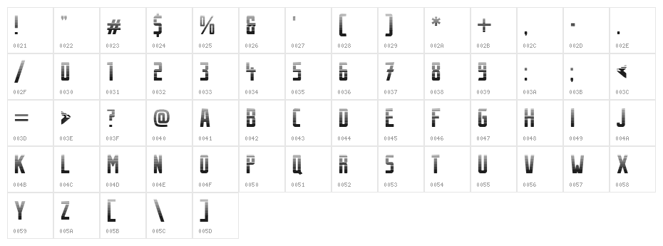 StahlbetontrŠger-Stripes Character Map