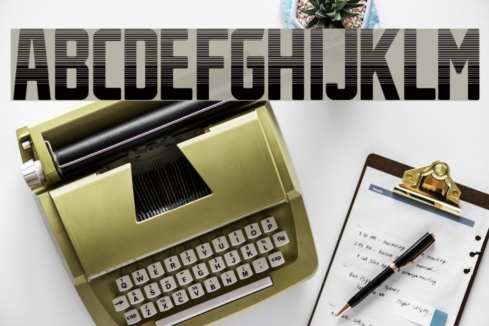 StahlbetontrŠger-Stripes Font examples