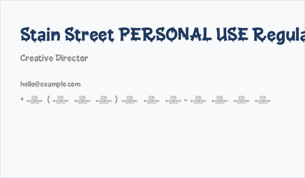 Stain Street PERSONAL USE Regular Business Card