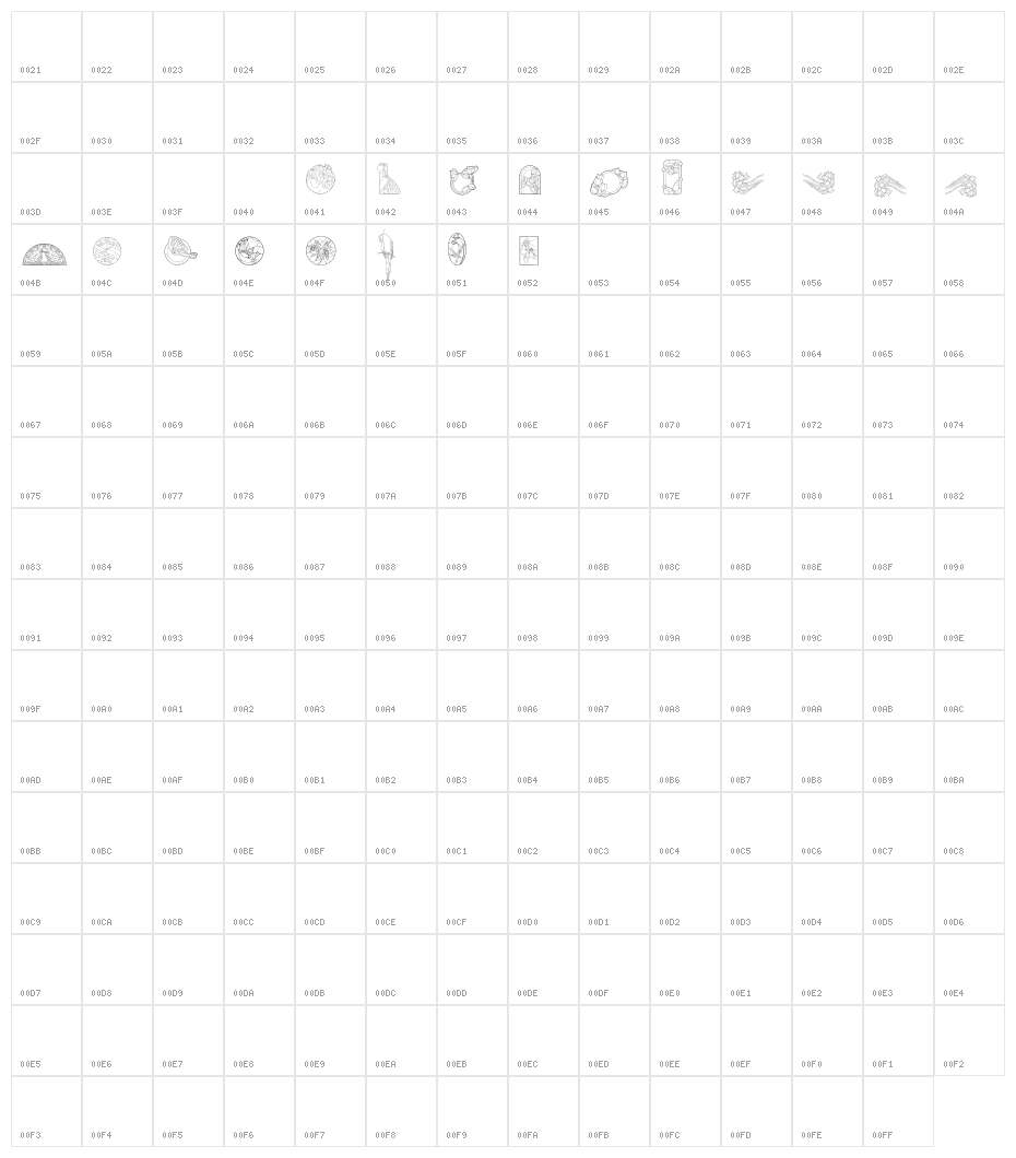 St'aint Glass Character Map