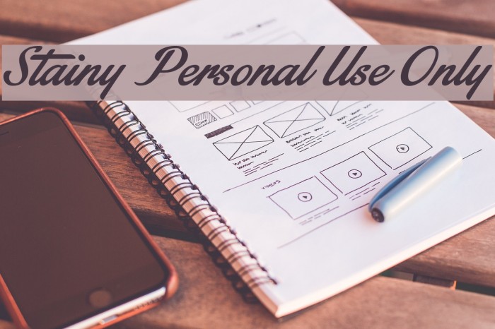 Stainy Personal Use Only Font examples