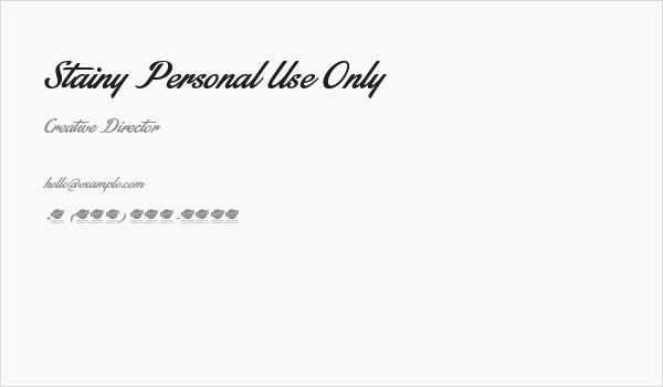 Stainy Personal Use Only Business Card