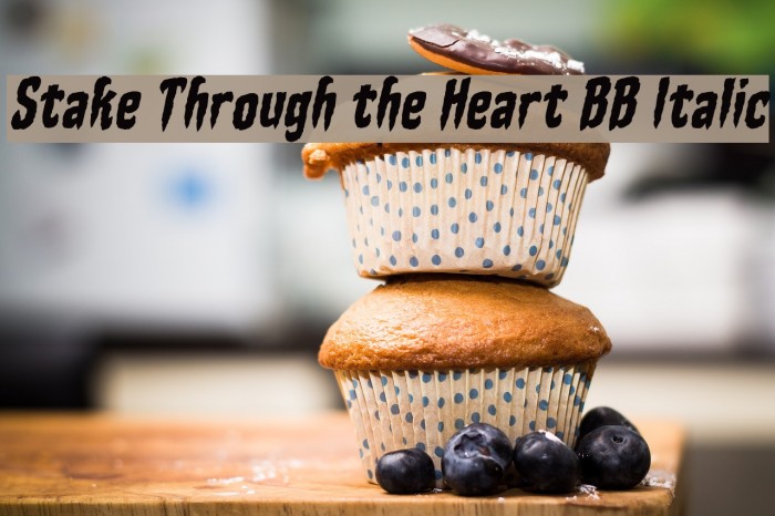 Stake Through the Heart BB Italic Font examples
