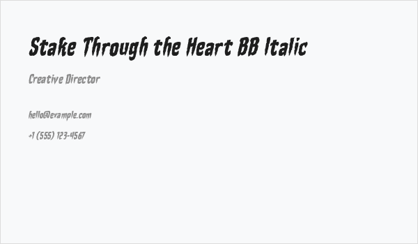 Stake Through the Heart BB Italic Business Card