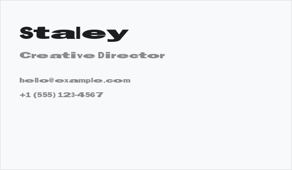Staley Business Card