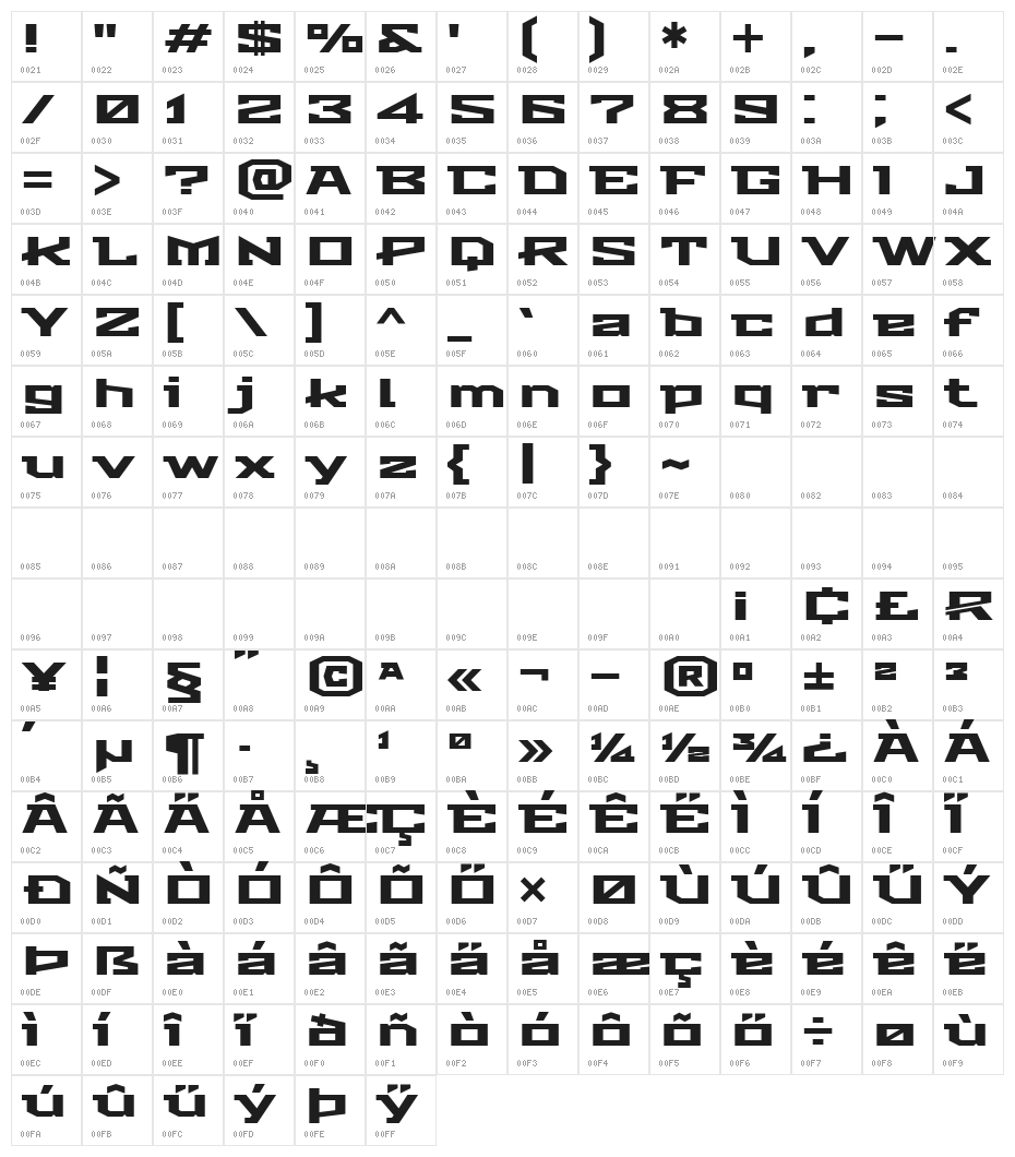 Stalinist One Character Map