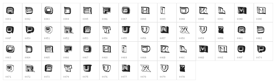 Stamp Regular Character Map