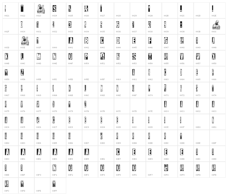 Stamp Revolution Character Map