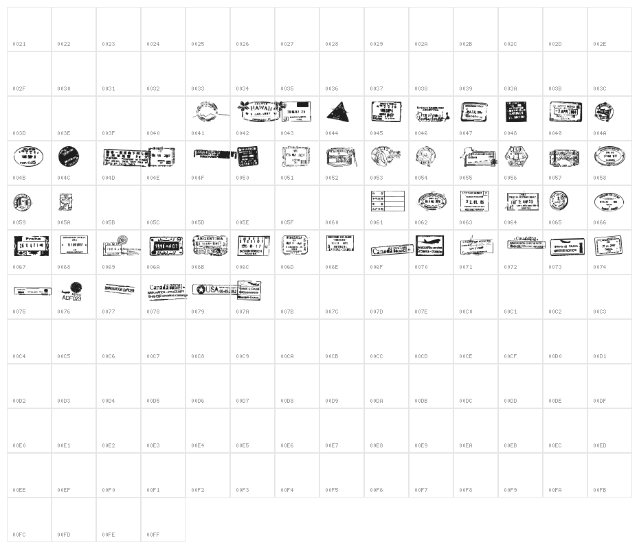 Stamp seal tfb Character Map