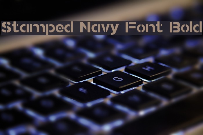 Stamped Navy Font Bold Font examples