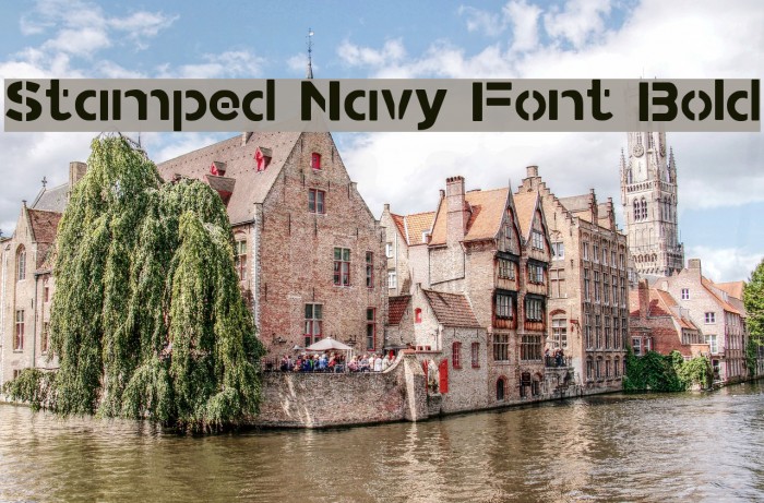 Stamped Navy Font Bold Font examples