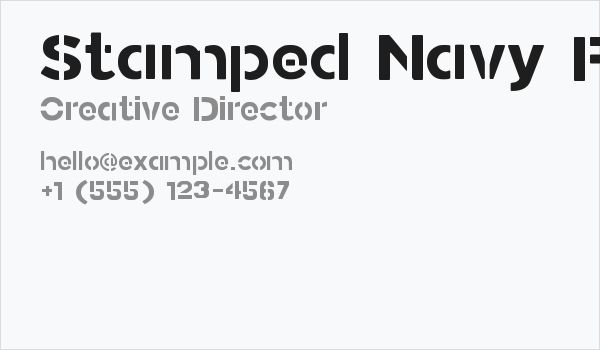 Stamped Navy Font Bold Business Card