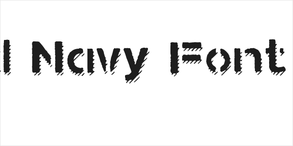 Stamped Navy Font Shadow Logo