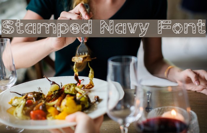 Stamped Navy Font Font examples