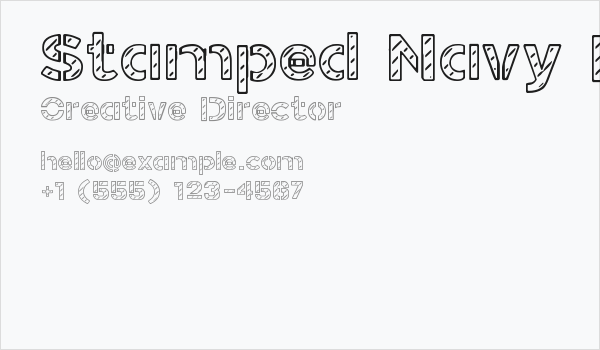 Stamped Navy Font Business Card