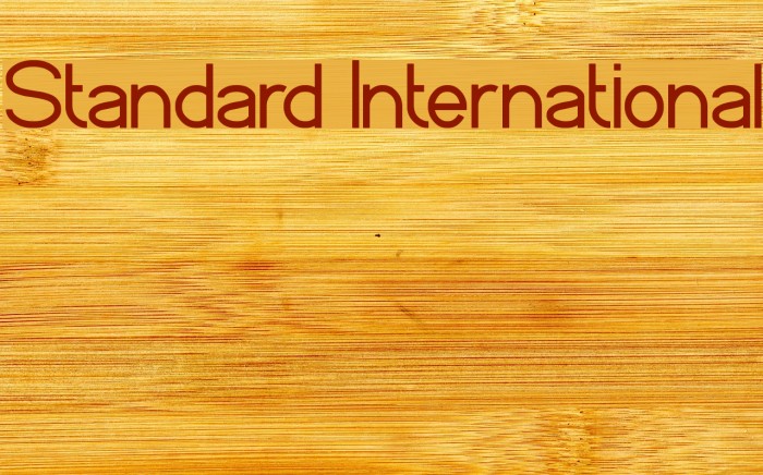 Standard International Шрифта examples