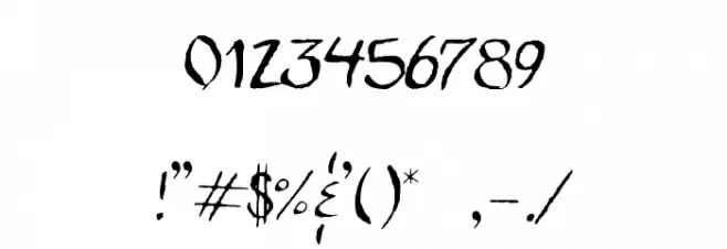 Standard Nib Handwritten Regular Font Alte caractere