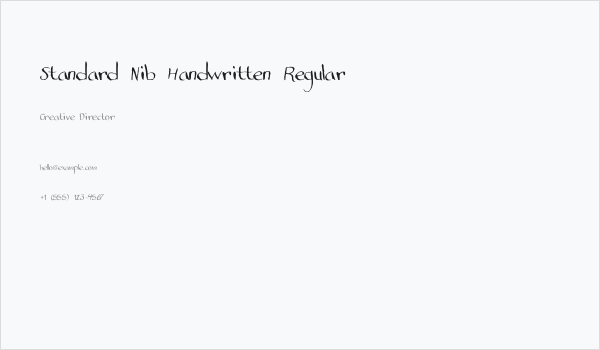 Standard Nib Handwritten Regular Business Card