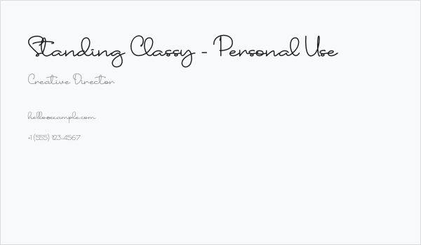 Standing Classy - Personal Use Business Card