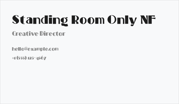 Standing Room Only NF Business Card