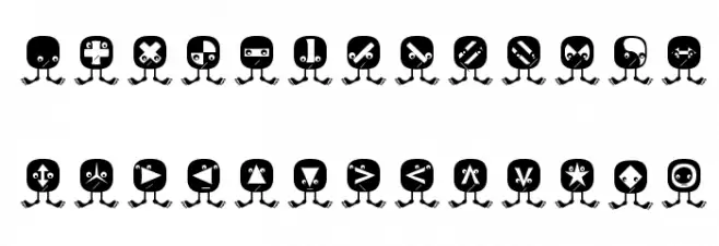 StandingButtonS Schriftart Groß