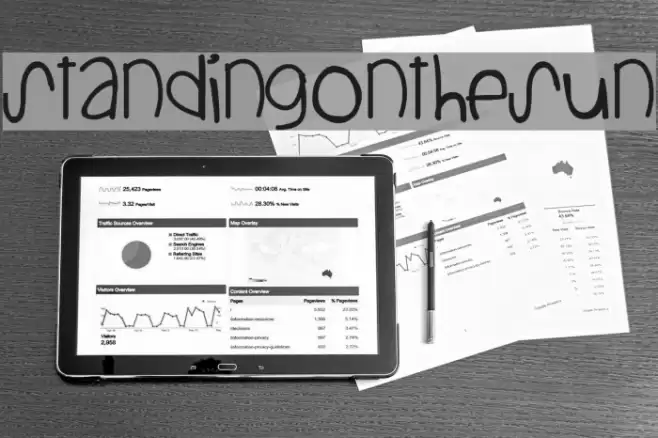 StandingOnTheSun Font examples