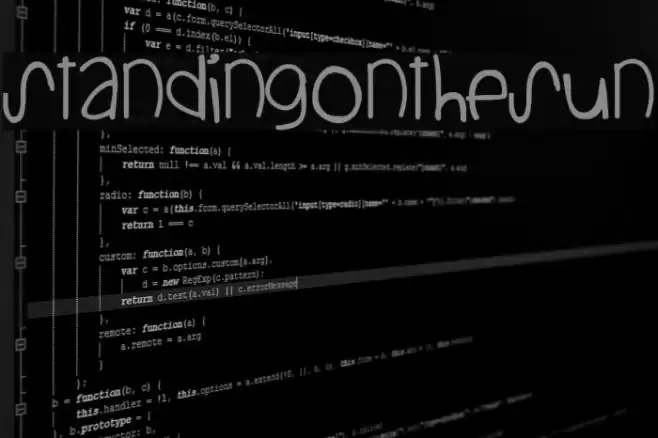 StandingOnTheSun Font examples