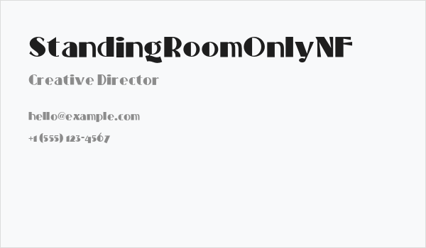 StandingRoomOnlyNF Business Card