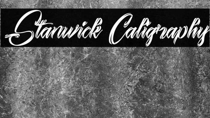 Stanwick Caligraphy Font examples
