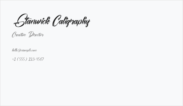 Stanwick Caligraphy Business Card