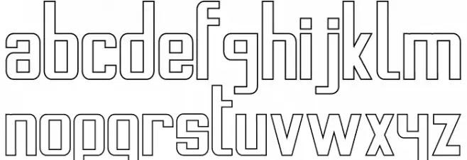 Stanwick Outline Schriftart Kleinbuchstaben