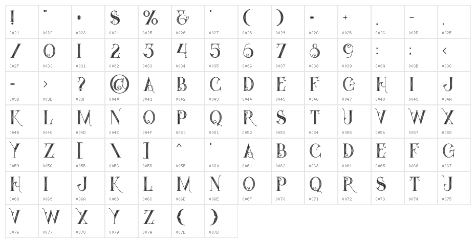 Star Black Inline Character Map